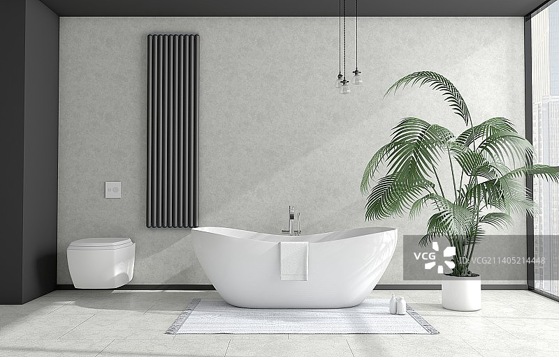 时尚现代的浴室内部环境图片素材
