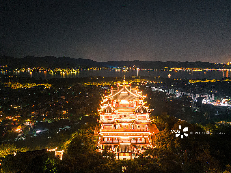 杭州西湖风景区城隍阁图片素材