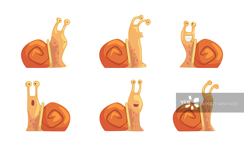 有趣的蜗牛情绪令棕色螺旋好奇图片素材