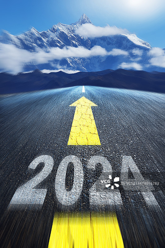 2024,新年,道路,运动模糊图片素材