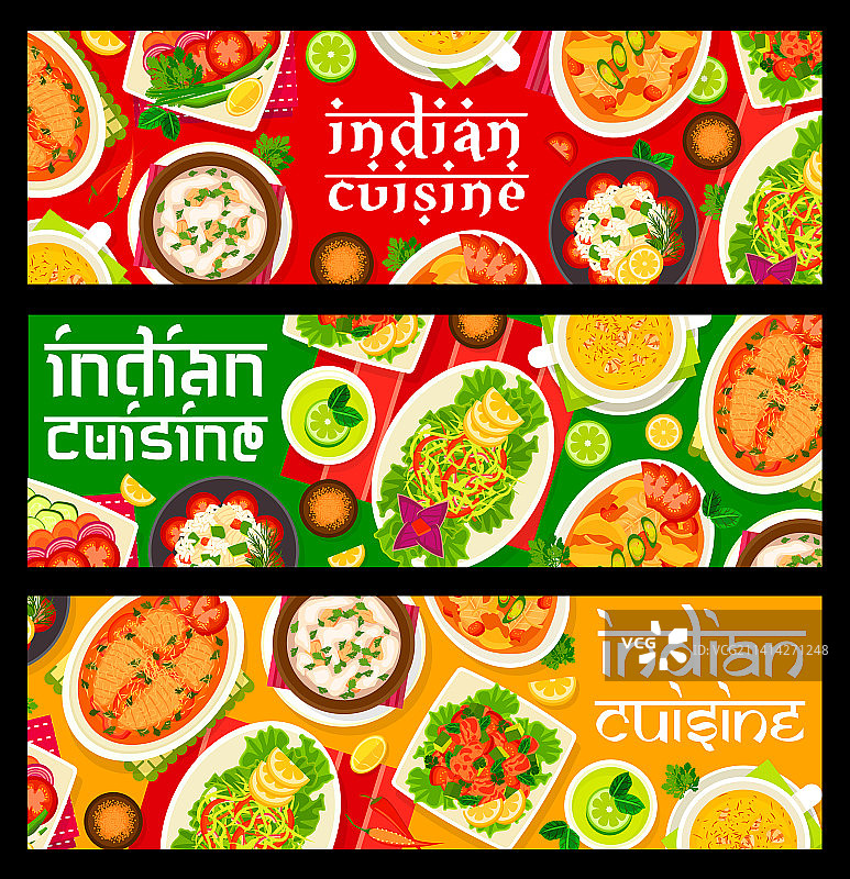 印度菜餐厅的食物横幅图片素材