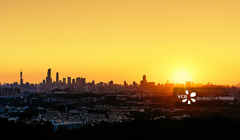日落时的广州城市景色图片素材