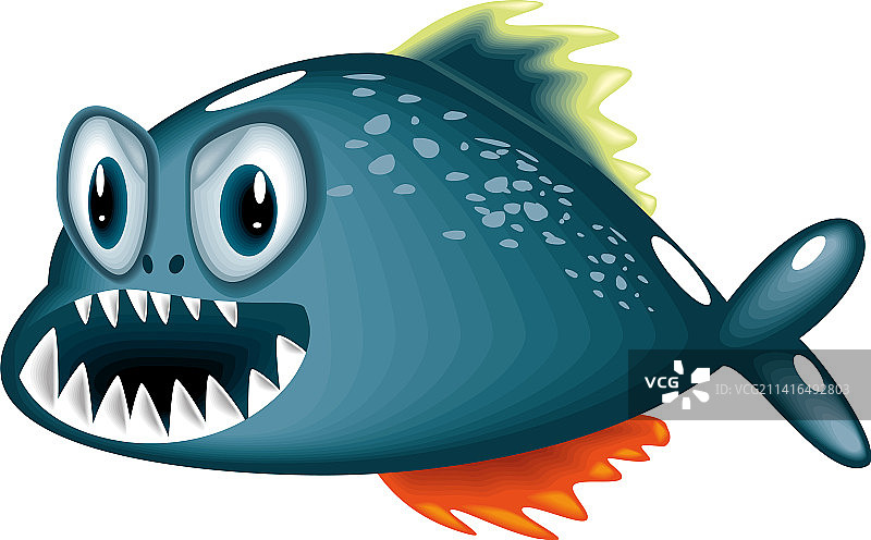 食人鱼卡通图标图片素材