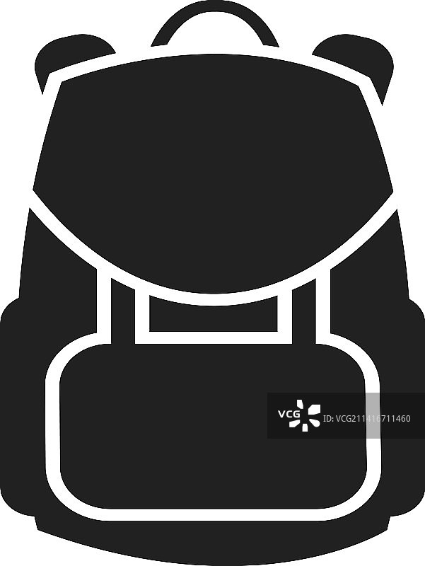 背包图标黑色旅游包徒步旅行的象征图片素材