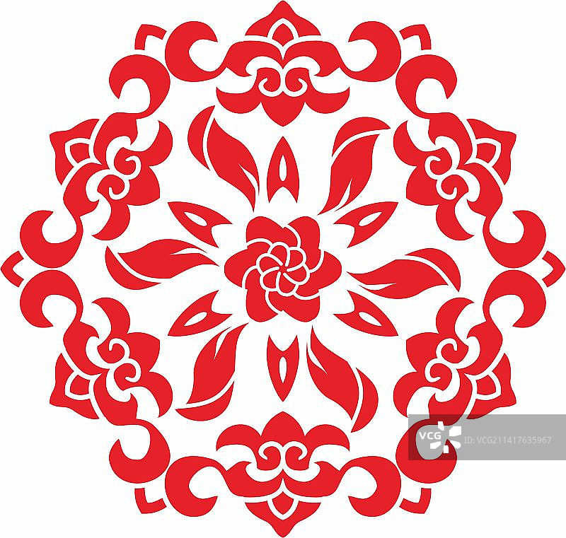 传统 吉祥 图案 团纹 花卉 卷草图片素材