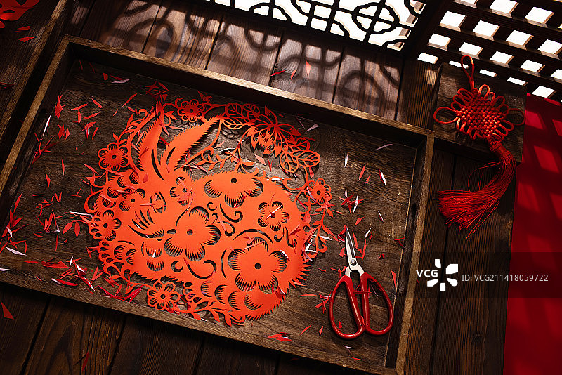 兔年剪纸,红色,传统文化图片素材