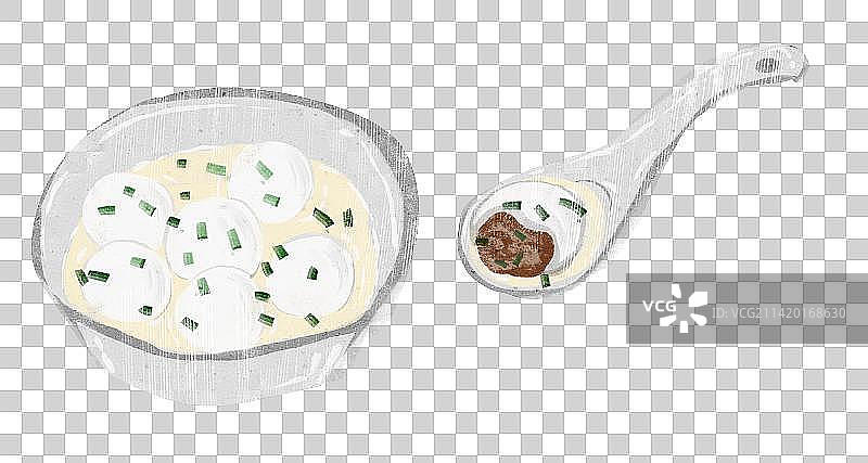 肉汤圆插画元素图片素材