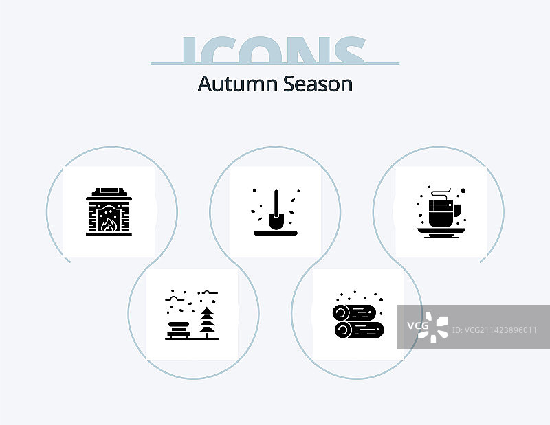 秋季字形图标包5个图标设计秋季勺图片素材
