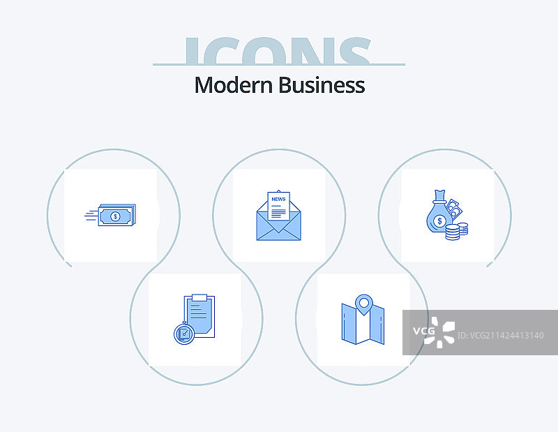 现代商务蓝色图标包5图标设计图片素材