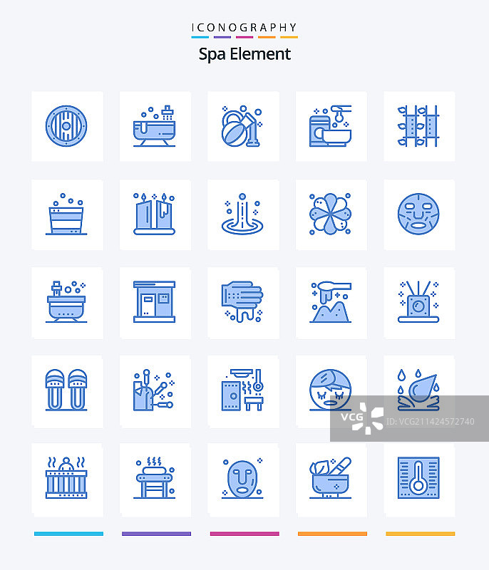 创意spa元素25蓝色图标包如图片素材