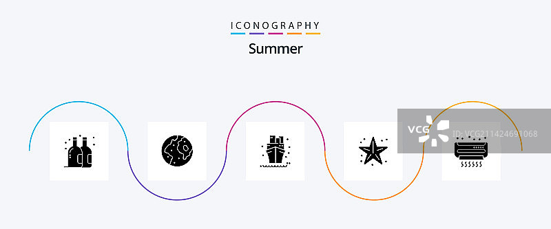 夏季象形文字5图标包包括ac星图片素材