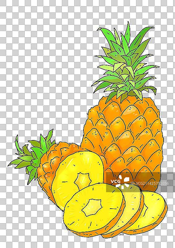 梨树梨花菠萝饮料设计元素营养水果插画图片素材