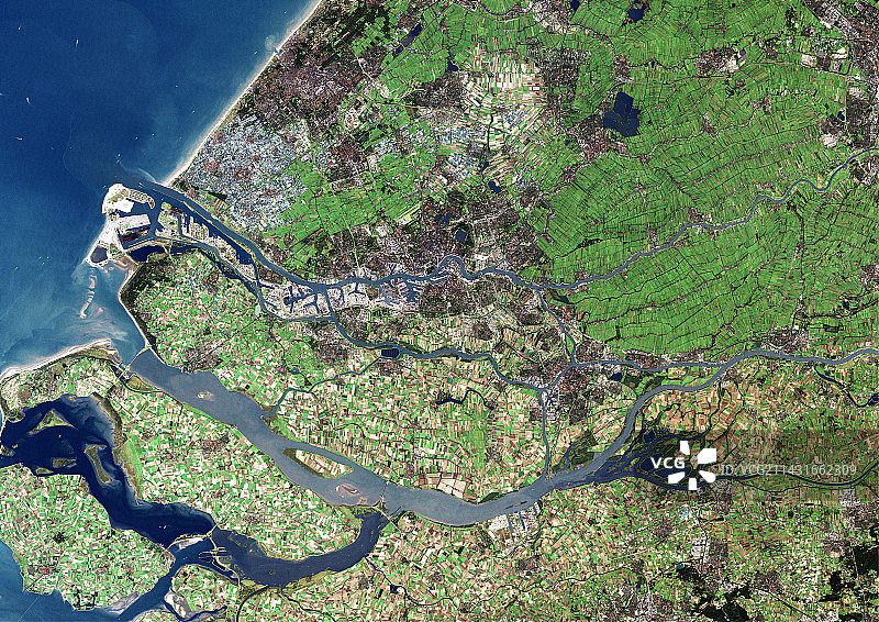 鹿特丹，卫星图像图片素材