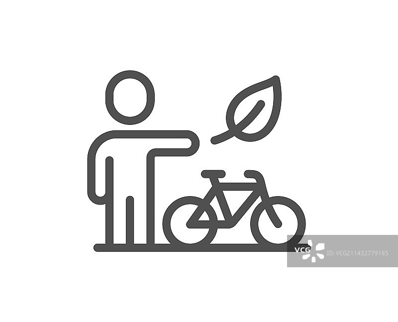 生态自行车线图标城市自行车交通标志图片素材