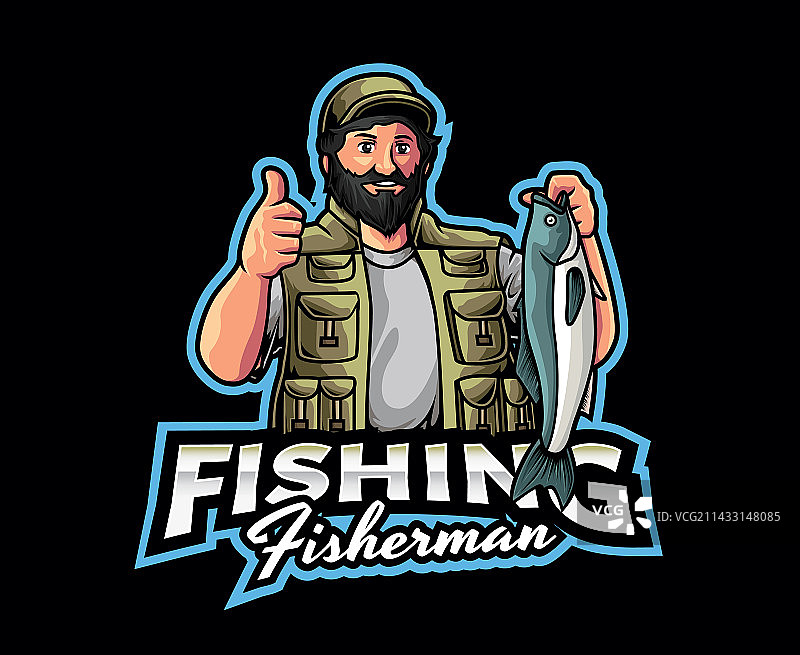 渔民吉祥物标志设计图片素材