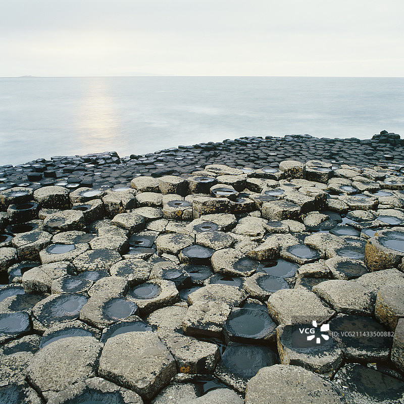著名的巨人之路玄武岩柱，北爱尔兰，大不列颠图片素材