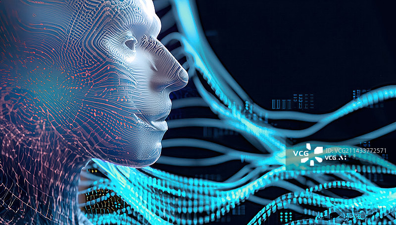 【AI数字艺术】AI机器人的信息未来图片素材