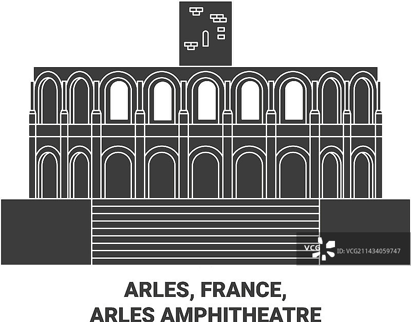 法国阿尔勒圆形剧场旅游地标图片素材
