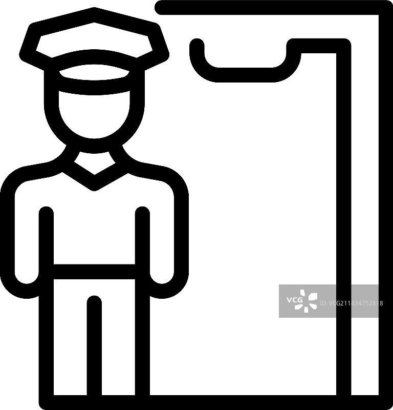 警察图标勾勒安全警卫图片素材