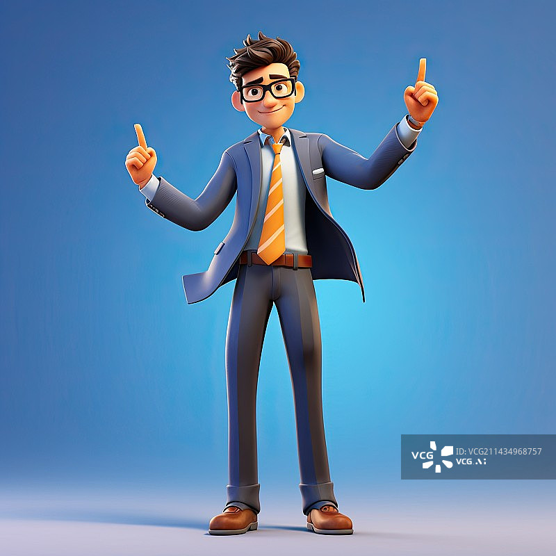 【AI数字艺术】快乐的商务人士3D插画人物办公形象素材图片素材