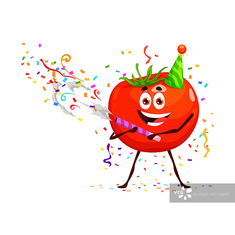生日卡通番茄蔬菜人物图片素材