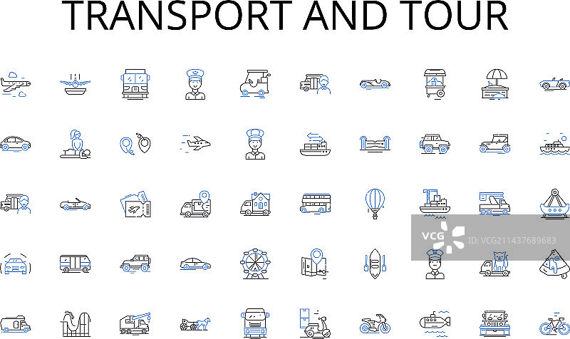 交通和旅游线路图标收集策略图片素材