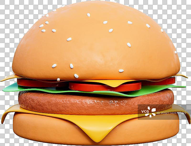 充满逼真细节的3d美味汉堡图片素材