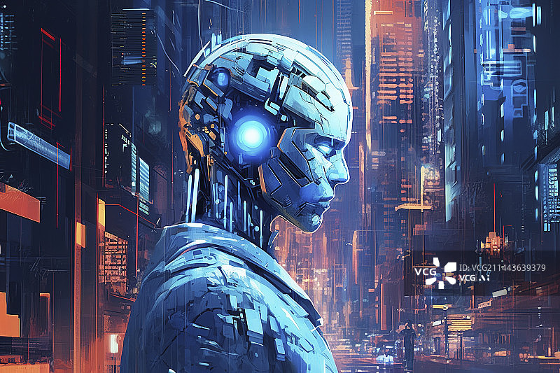 【AI数字艺术】人工智能机器警察图片素材