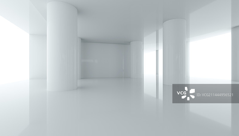 三维渲染空旷室内空间背景图片素材