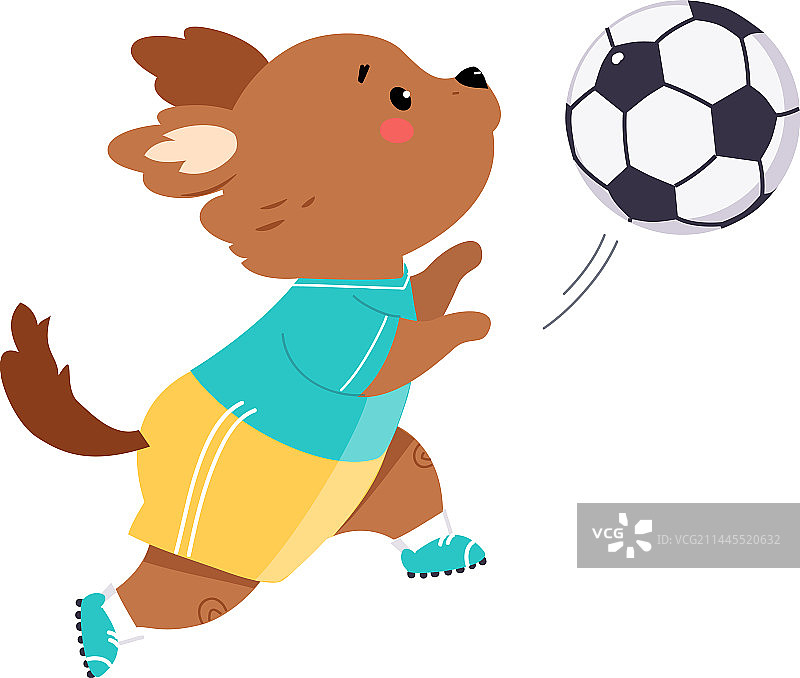 有趣的狗动物角色踢足球图片素材