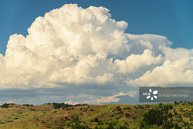 夏天雷雨前的一朵巨大积雨云图片素材