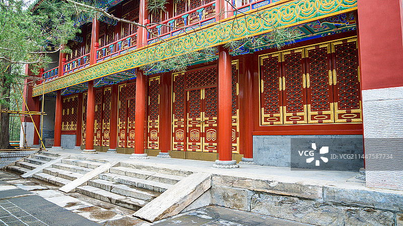 北京颐和园北宫门的东西排楼图片素材