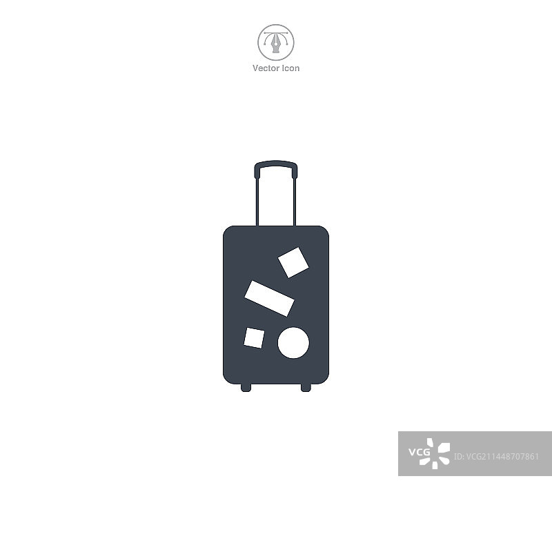 行李图标符号孤立在白色背景上图片素材