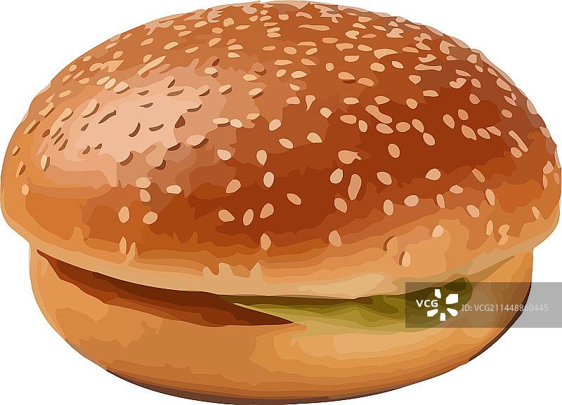 新鲜烤汉堡配芝麻面包图片素材