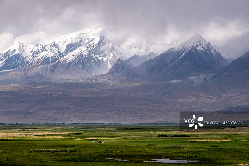 新疆帕米尔高原塔合曼湿地风光图片素材