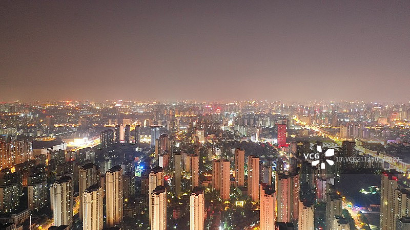 航拍安徽合肥城市夜景图片素材