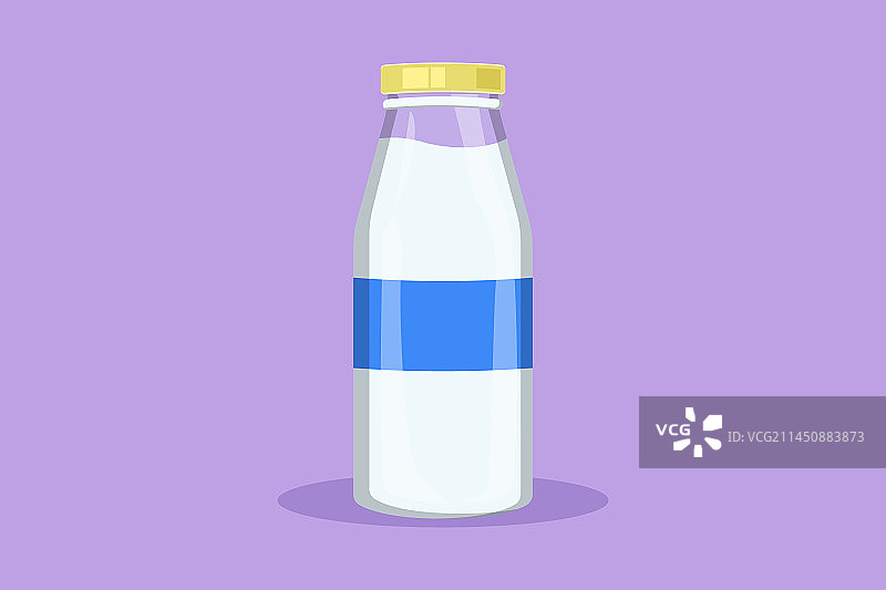 平面图形设计绘制鲜奶瓶上图片素材