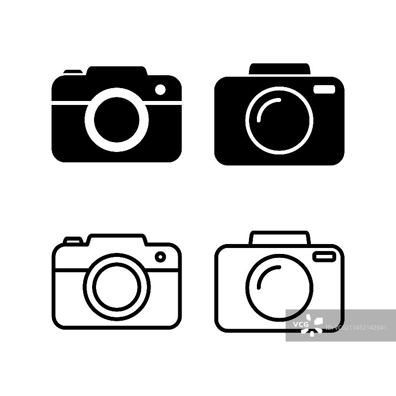 相机图标在时尚的平面风格孤立的相机图片素材