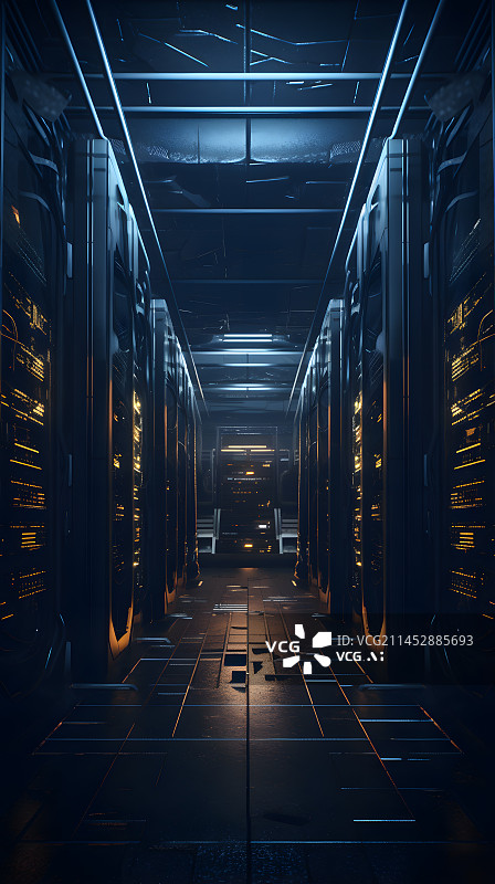 【AI数字艺术】黑色系数据安全中心图片素材
