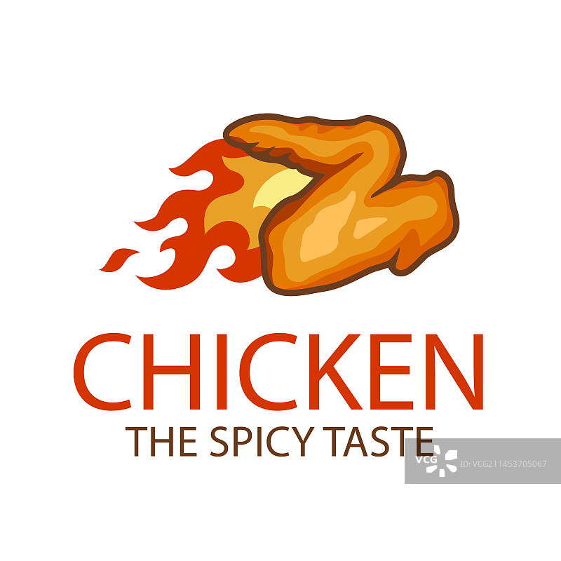 食品饮料手绘平辣鸡标志图片素材