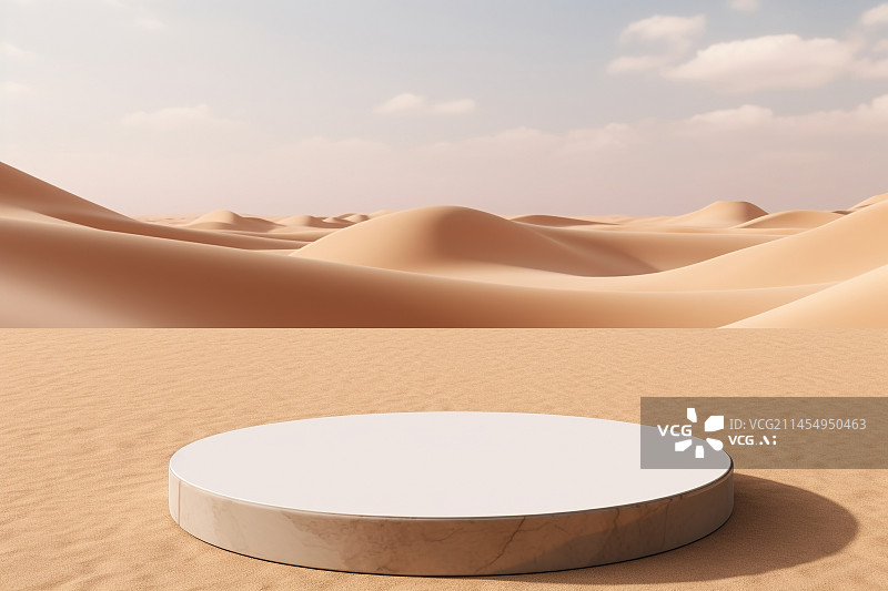 【AI数字艺术】沙漠背景的产品电商展台图片素材