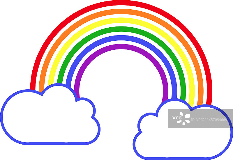 云用彩虹象征阴雨天气的颜色图片素材