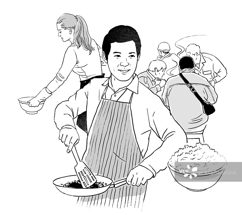 饮食健康  吃饭 厨师 餐饮服务图片素材