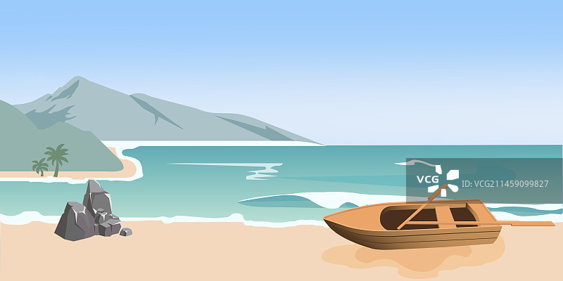 夏季海边度假插画2图片素材
