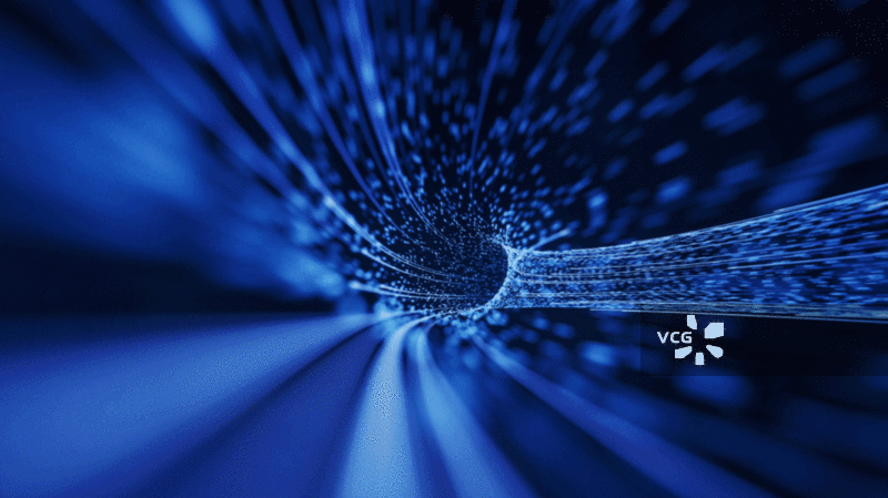 蓝色流动的粒子隧道3D渲染图片素材