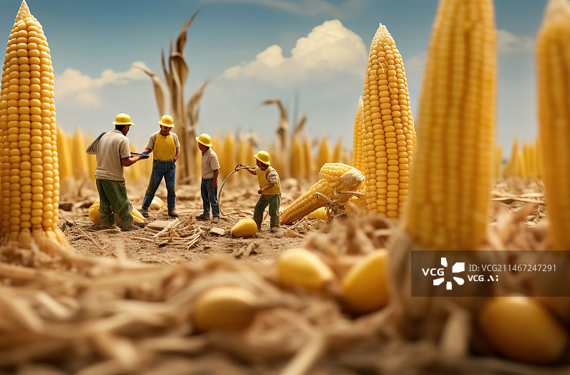 【AI数字艺术】丰收的玉米和水稻图片素材