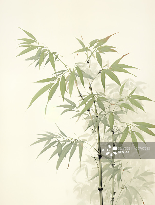 【AI数字艺术】清新淡雅的竹子背景图片素材