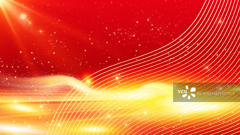 年会曲线星光点点贵族周年庆红色新年企业背景墙图片素材