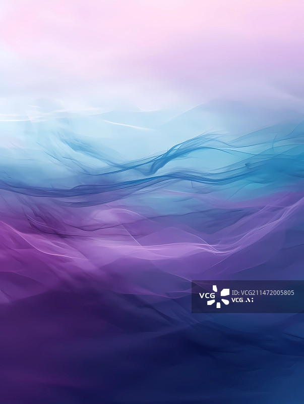 【AI数字艺术】蓝紫色柔和曲线背景图片素材