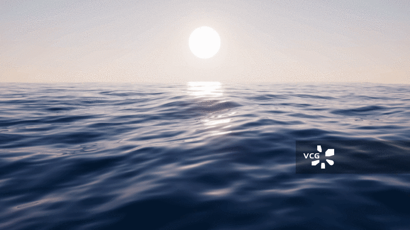 蓝色水面波纹背景循环动画3D渲染图片素材